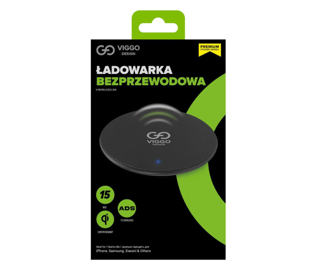 VIGGO DESIGN Ładowarka bezprzewodowa VIGGO PREMIUM 15W czarna ^ - 1464690 - zdjęcie 3
